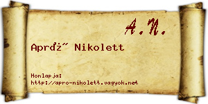 Apró Nikolett névjegykártya