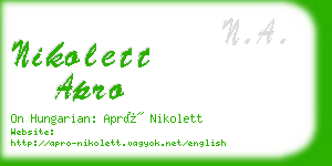 nikolett apro business card